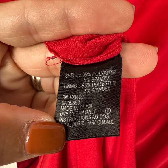 2/$30 Tahari Arthur S. Levine Draped Faux Wrap Cocktail Dress Red 14 #BAG5 - Picture 6 of 8